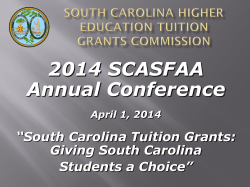 SC Tuition Grants Update and Program Administration