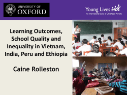 Learning Outcomes, School Quality and Inequality in Vietnam, Peru