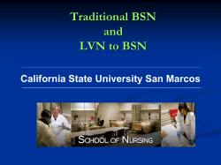 Kinesiology and Nursing Majors - California State University, San