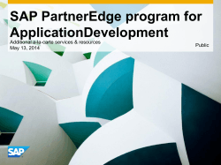 Short Presentation Title - SAP Application Development Partner