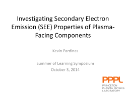 Investigating SEE Properties of Plasma