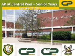 AP at Central Peel – Senior Years