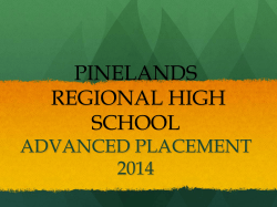 2014 AP Board Presentation - Pinelands Regional School District