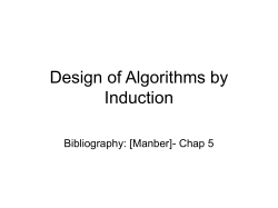 Design of Algorithms by Induction