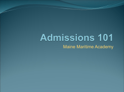 Admissions 101 - Maine Maritime Academy