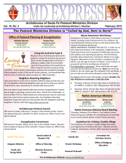 PMD EXPRESS February 2015 - Archdiocese of Santa Fe Youth