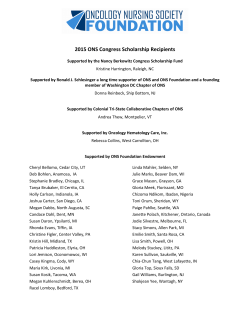 2015 ONS Congress Scholarship Recipients