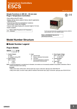 Temperature Controllers E5CS - OMRON Industrial Automation