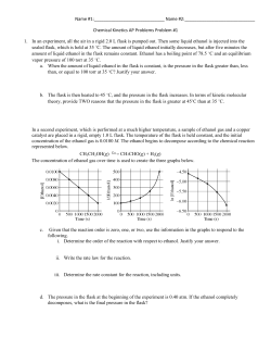 Chemical Kinetics AP Problems Quiz Numbers 1 to6