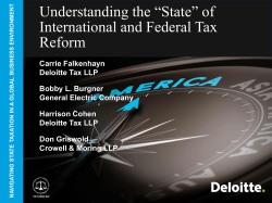 Understanding the "State" of International and Federal Tax