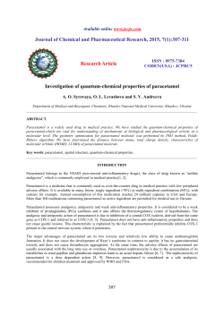 Investigation of quantum-chemical properties of paracetamol