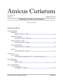 Amicus Curiarum - Maryland Courts
