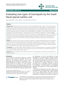 Evaluating new types of tourniquets by the Israeli Naval special