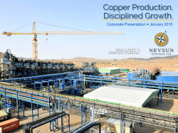 Copper Production. Disciplined Growth. Copper Production