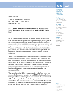 January 29, 2015 Kentucky Horse Racing Commission 4063 Iron