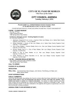 February 3, 2015 City Council Regular Meeting Agenda
