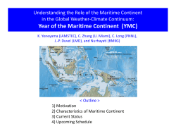 Year of the Maritime Continent (YMC)