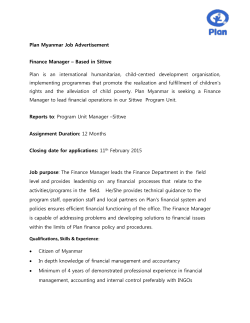 Plan Myanmar Job Advertisement Finance Manager