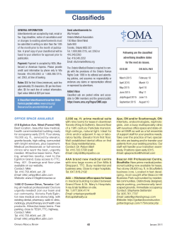 Classifieds - Ontario Medical Association