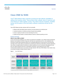 Cisco ONE for WAN Data Sheet