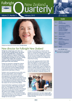 Fulbright New Zealand Quarterly, February 2015