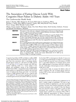 The Association of Fasting Glucose Levels With Congestive Heart