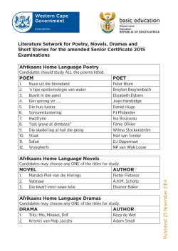 Literature Setwork for Poetry, Novels, Dramas and Short Stories for
