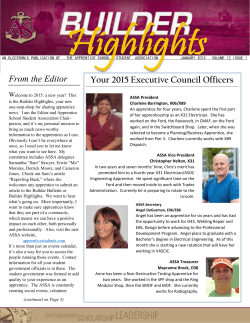 From the Editor Your 2015 Executive Council Officers