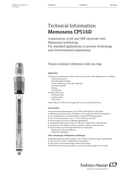Memosens CPS16D - Endress+Hauser Portal