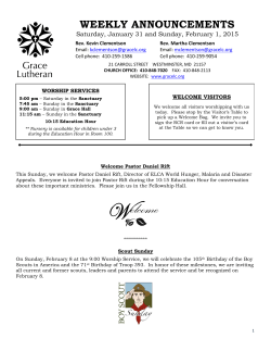 Weekly Announcements 2/1/15