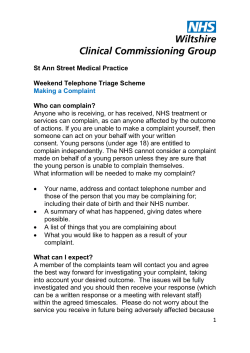 Complaints leaflet - St Ann Street Medical Practice
