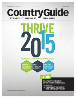 THE COUNTRY GUlDE PLAN FOR THRlVlNG lN 2015