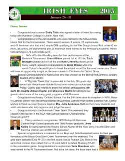 Irish Eyes Newsletter - Bishop McGuinness Catholic High School