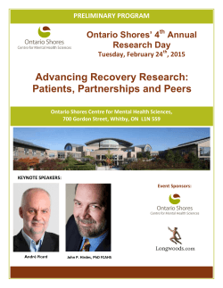 information on Research Day - Ontario Shores Centre for Mental