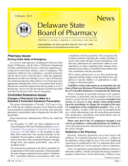 News Delaware State Board of Pharmacy
