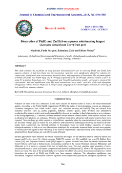 And Zn(II) - Journal of Chemical and Pharmaceutical Research