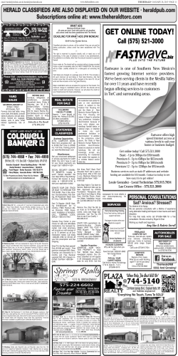 Classifieds - The Herald