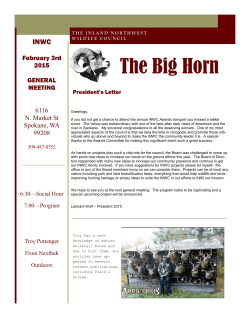 View Febuary 2015 Newsletter - Inland Northwest Wildlife Council
