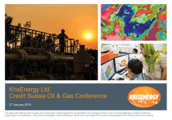 KrisEnergy Ltd. Credit Suisse Oil & Gas Conference