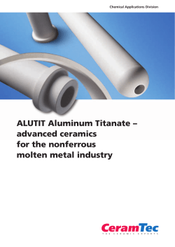 ALUTIT Aluminum Titanate - Yes. With Advanced Ceramics.