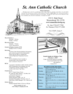 Bulletin - St. Ann Catholic Church Waynesburg