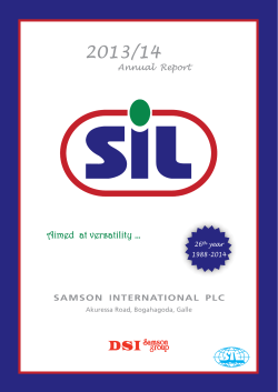 SamSon international PlC annual report 2013/14