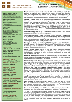 newsletter - Corinda Graceville Catholic Parish