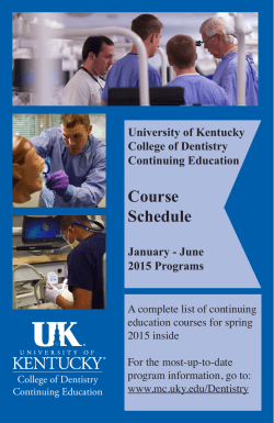 UK CDE Course Schedule Spring 2015