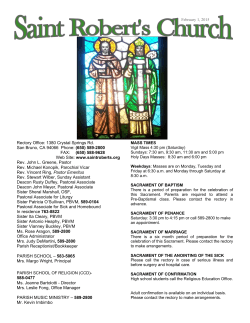 Current Bulletin - St. Robert's Catholic Church