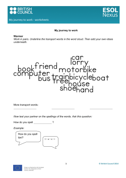 My journey to work -‐ worksheets