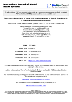 Provisional PDF - International Journal of Mental Health Systems