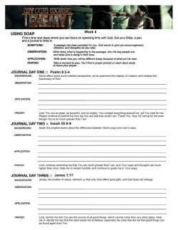 USING SOAP - Sagebrush Community Church