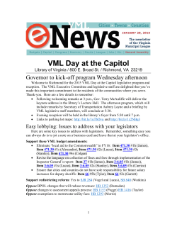 eNews Jan 28 2015 - VML Day at the Capitol