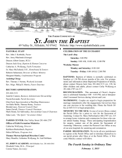 Weekly Bulletin (in PDF) - Saint John the Baptist Parish